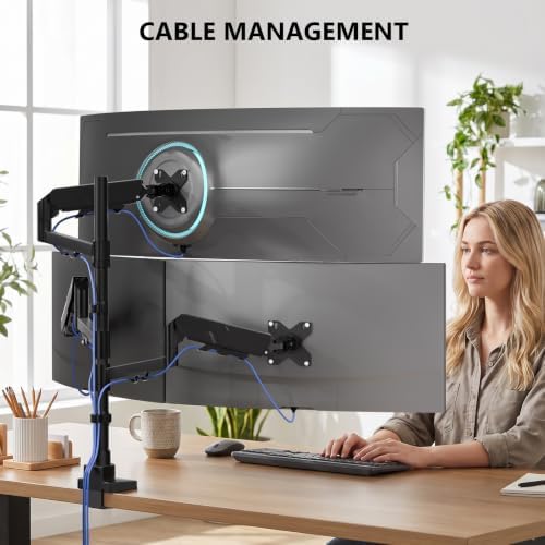 WALI Stacked Triple Monitor Mount for 49" UItrawides and Dual 34" Monitors