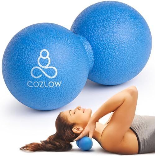 Peanut Massage Ball - Solid TPE - Deep Tissue Pain Relief - Blazing Blue