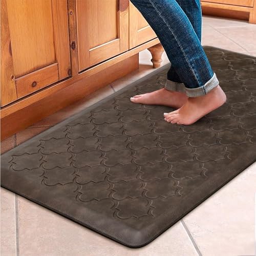 WISELIFE Kitchen Mat Cushioned Anti Fatigue Floor Mat, 17.3"x39", Brown