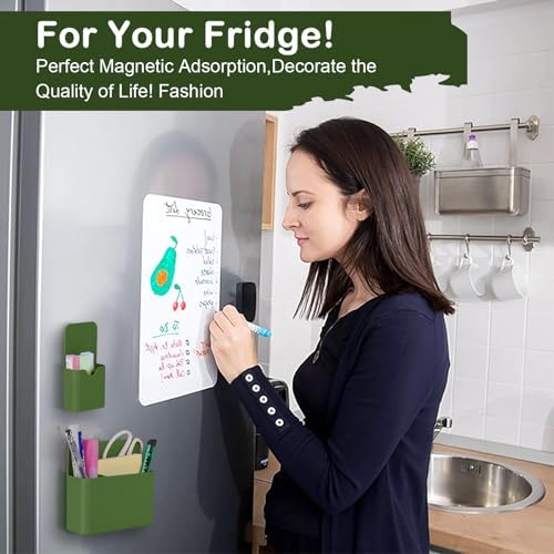 KITANIS Magnetic Pen Holder,2 Pack Magnetic Dry Erase Marker Holder with Generous Compartments,Strong Magnet Storage Marker Pen Pencil Organizer for Refrigerator,Whiteboard,Locker Accessories