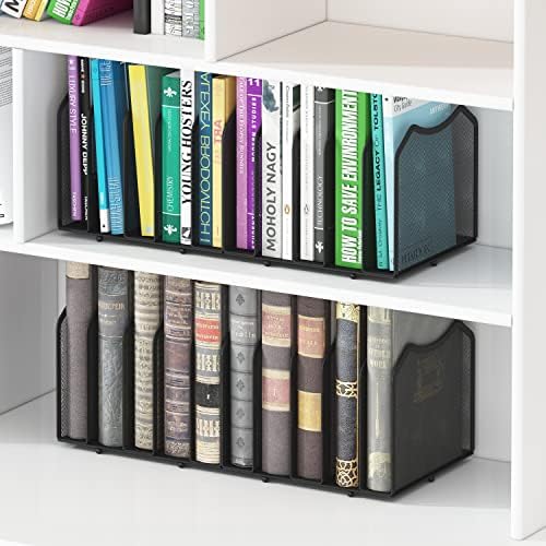 Simple Trending 5-Section Vertical File Organizer, Black