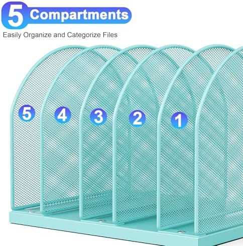 gianotter Desktop File Organizer with 5 Compartments