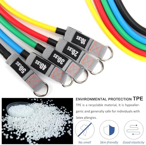 Resistance Bands with Handles and Door Anchor for Home Workouts