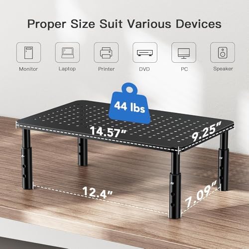 HUANUO Computer Monitor Stand for Desk, Adjustable Laptop Riser, 2 Pack