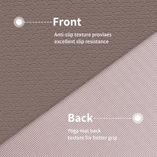 PAIDU POE Yoga Mat （10mm）Extra Thick Fitness Mat 72"x24" with Carry Strap