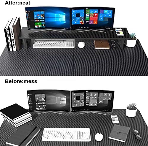 EUREKA ERGONOMIC Dual Monitor Stand Adjustable Carbon Fiber