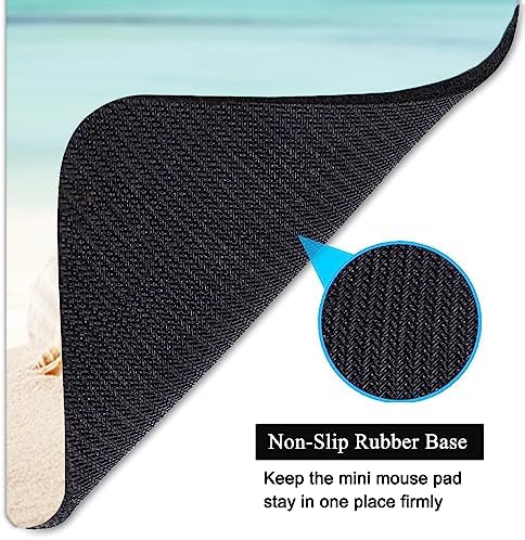 Small Mouse Pad, Mini Mouse Pad 6 X 8 Inch with Non-Slip Rubber Base for Keyboard Tray Laptops Wireless Mouse Home Office Travel, Washable & Portable (Seaside Starfish)