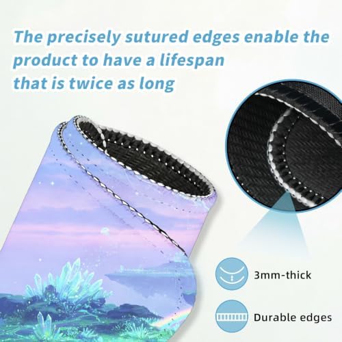 Small Mouse pad, with Edge-Sewn Design, extends Service Life by Twice, occupying the Optimal Size for the Mouse and Wrist Position. (Jellyfish)