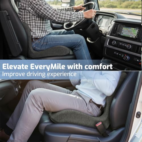 Memory Foam Seat Cushion,Office Chair Cushion with Lumbar Support for Back Pressure Relief, Car Seat Cushion with Adjustable Strap,Sciatica Pad Cushions for Car,Truck, Desk,Gaming Chair