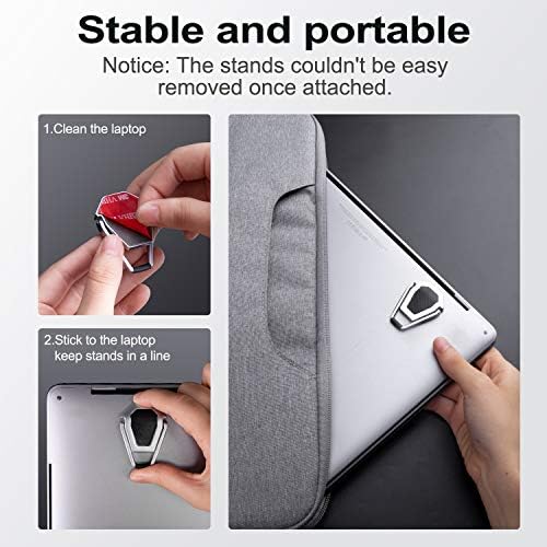 Laptop Stand for Desk, Portable Anti-Slip Keyboard Riser, Zinc Alloy Keyboard Stands, Computer Stand Compatible with MacBook Air/Pro, 10-15.6 Inches Laptops and Keyboards (Sliver)