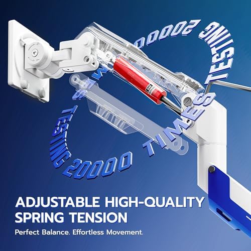 ARES WING Heavy Duty Monitor Arm with USB for 24-57 Inch Screens, White