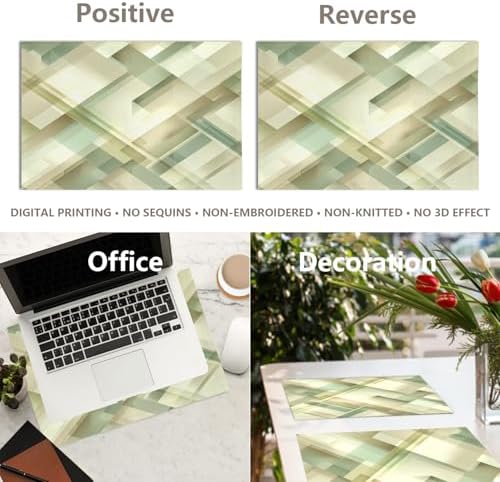 Sophisticated Contemporary Aesthetic Linen Placemats, Subtle Shading Refined Look Table Mats for Table Washable Heat Insulation Thick Dining Mat, Indoor/Outdoor 12X18 in 4 Pcs