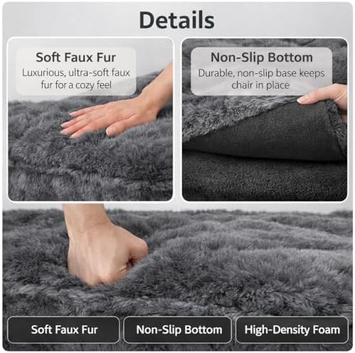 Bean Bag Chairs with Filler Faux Fur Fireside (Light Grey)