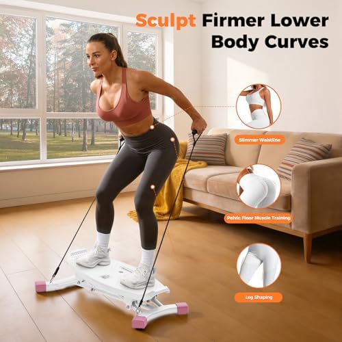 Balance Board for Full Body Workout, Wobble Board with LCD Monitor & Resistance Bands, 300 lbs Capacity Portable Rocker Board for Home Gym, Cardio, Core & Leg Training