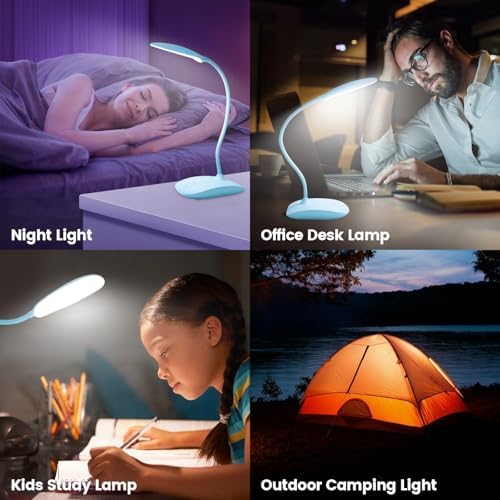 Portable Battery Powered Desk Lamp Small Rechargeable LED Table Light