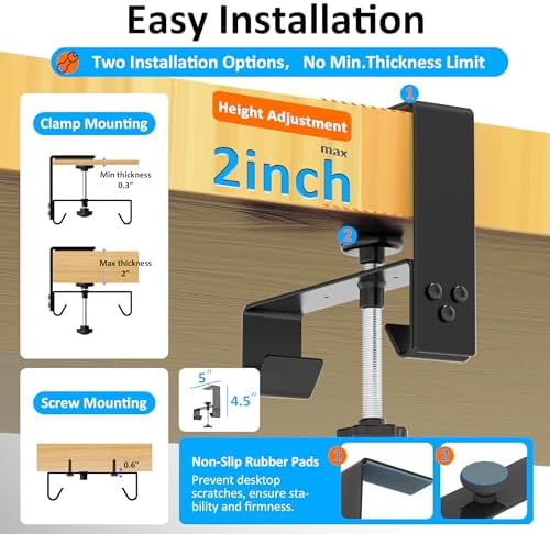 Under Desk Cable Management Tray - Under Desk Cord Management - Clamp/Screw Mount - Fabric Wire Management - Cable Raceways Tray Cord Hiders for Office/Home (Black, 35.8"×5.6")