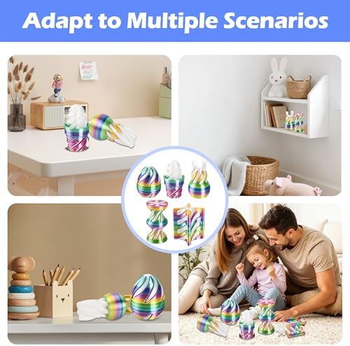 5 Pack Spinning Fidget Toys Rainbow 3D Printed Desk Decor Set