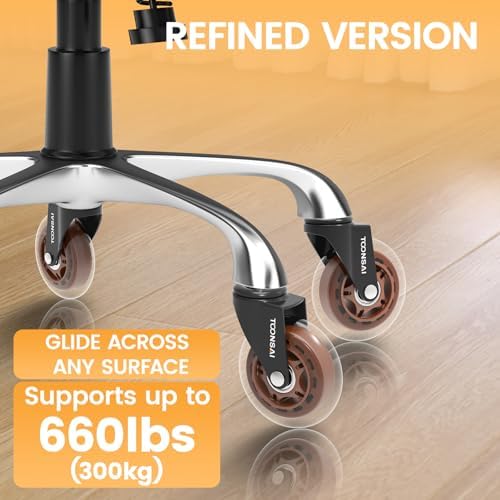3 Inch Office Desk Chair Wheels Replacement, Stem 7/16-7/8,(Brown)