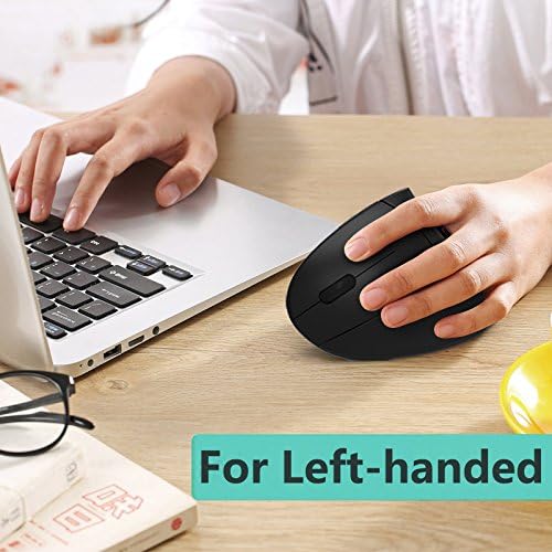 Lekvey Left Handed Mouse, Wireless USB Ergonomic Vertical Lefty Mouse