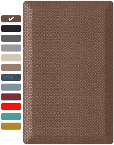 Ophanie Kitchen Mats for Floor,3/4 inch Thick,17x28 Anti Fatigue Cushioned Mat,Kitchen Rugs,Waterproof,Comfort Ergonomic Standing Mat for Office,Home,Sink with 99+ Pairs of Anti-Slip Bottom Ridges