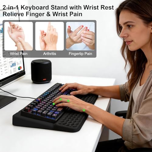 Ergonomic Keyboard Stand with Soft Memory Foam Wrist Rest for Office