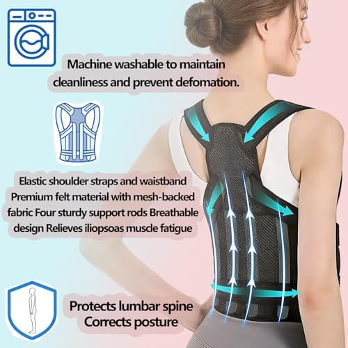 Back Brace Posture Corrector for Women and Men,Back Straightener Posture Corrector,Adjustable Posture Trainer,Back Brace Support for Upper Lower Back Pain Relief(L).