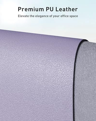 Aothia Faux Leather Desk Mat - Large Mouse Pad, Non-Slip PU Leather Blotter, Waterproof Writing Surface for Office and Home (Lavender, 40" x 24")