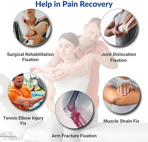 WC-Left Right Shoulder Immobilizer Arm Sling Elastic Brace for Clavicle Collar Bone Dislocation Subluxation Shoulder stabilizer Compression Brace After Rotator Cuff Surgery -Grey (Uni 30-41)Inch
