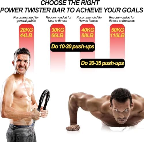Power Twister Bar,Upper Body Strength Bar,Heavy Duty Arm Trainer for Chest, Shoulders, Forearms, Biceps and Arm Strength Equipment