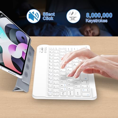 Bluetooth Keyboard for iPad 10th Generation, iPad Pro 13/12/11/10/9/8/7 inch, iPad Air 13/11th Gen, iPad Mini, IOS Windows Android Tablets - Slim Wireless Portable Travel Office Computer Accessories