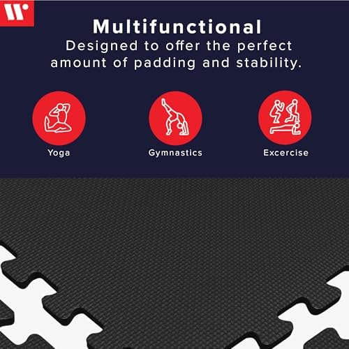 We Sell Mats 3/8" Thick Multipurpose EVA Foam Exercise Floor Mat, Interlocking Tiles, Anti-Fatigue for Home or Gym