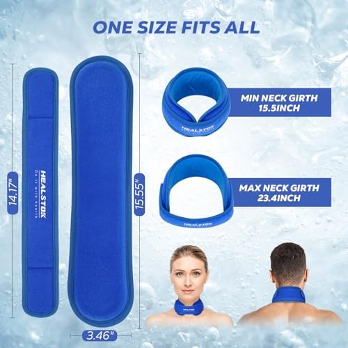 Neck Ice Pack Wrap, Reusable Cold/Hot Gel for Neck Pain, Blue