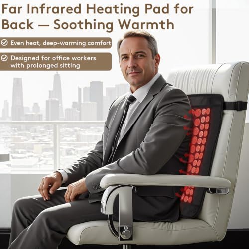 UTK Far Infrared Heating Pad for Back, Natural Jade & Tourmaline, 23.5x16"