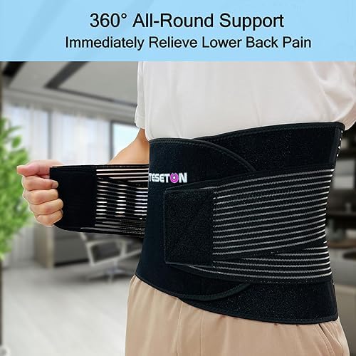 Back Brace for Lower Back Pain, Lumbar Support for Women&Men 02 Black-M