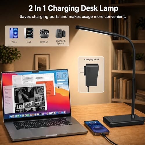 LED Desk Lamp, Eye-Caring Table Lights for Home Office