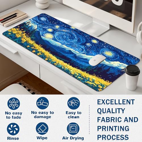 Mouse Pad Gaming - Desk Mat for Keyboard and Mouse - Large Mouse Pad for Desk, Mousepad (35.4" X 15.7") with Non-Slip Base, Desks Pad Mat Office and Home