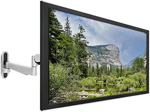Mount-It! Full Motion Gas Spring TV Wall Mount for 25–55 Inch LED LCD OLED Flat Screen TVs | Height Adjustable 13.5” Articulating Arm | VESA 100x100 to 400x400 | 44 lb Capacity | Single Stud | Silver