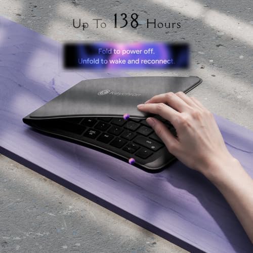 Keychron B11 Pro Ultra-Slim Foldable Wireless Keyboard, 65% Alice Layout