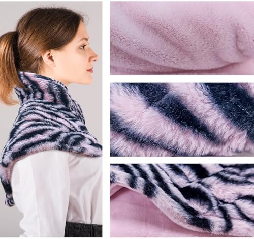 Weighted Heating Pad for Neck and Shoulders, Pasonio Large Electric Neck Shoulder Heated Wrap for Cramps and Pain Relief - 2.4lb Hot Heat Pad with Moist & Dry Heat Therapy, Washable- (18"x22") - PFH02