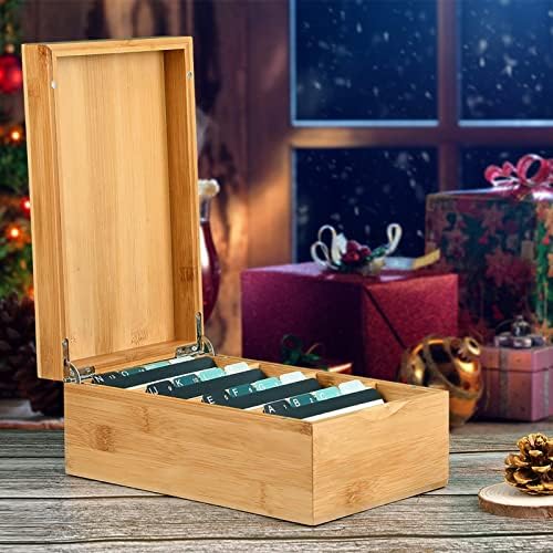 MaxGear Bamboo Business Card Organizer for 3" x 5" Cards