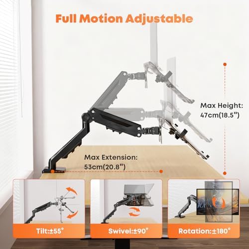 PUTORSEN Laptop Arm Desk Mount Fits Max 18" Notebook and 40" Screen