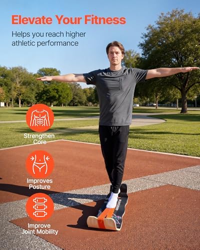 VEVOR Balance Board, Wobble Board Trainer for Adults, Premium Wooden Curved Balance Training Equipment, Compact & Lightweight for Core Workouts, Standing Desk Exercise, Home Gym, Yoga & More