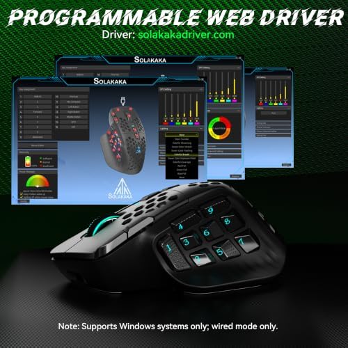 SM809 Pro Tri-Mode MMO Gaming Mouse, 16 Custom Buttons & 24000 DPI