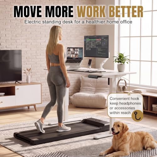 Furmax 45 Inches Electric Standing Desk, Home Office Desk with Phone Holder