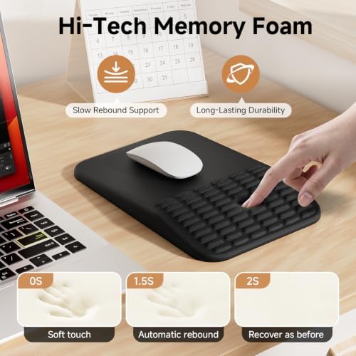 Ergonomic Mouse Pad with Wrist Rest, Memory Foam Mousepad with Wrist Support for Carpal Tunnel Pain Relief, Slope Massage Design, Non Slip Pu Base for Office, Home, Desk Accessories