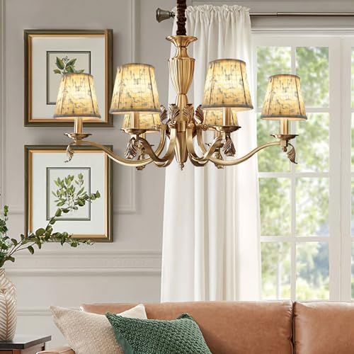 Fuloon Chandelier Lamp Shades, Clip on Small Sconce Lamp Shades, Suit for Candelabra Bulbs in Modern/European/French Country/Farmhouse Decoration, 3.5x4.3x4.9 in(6 Pack, Chiffon Watercolor Painting)