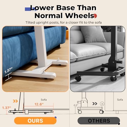 JOY worker Low Height Small Mobile Standing Desk, 90° Foldable Laptop Desk