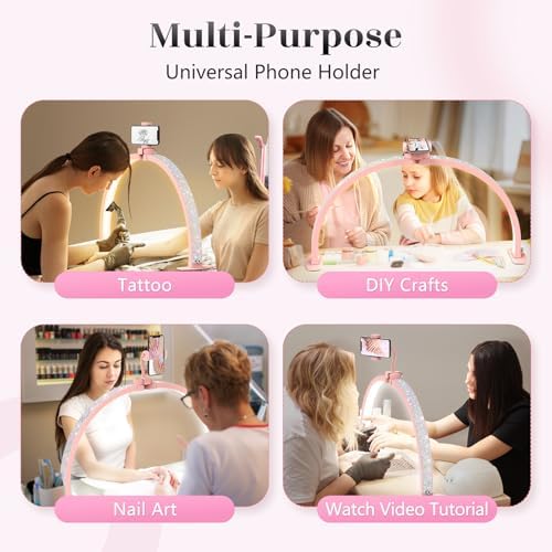 Yokilly Half Moon Light for Nail Desk: 29" Foldable Nail Light for Desk