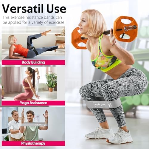 Fabric Resistance Bands for Working Out - Booty Bands for Legs -Glutes Training for Women and Men - Exercise Bands for Squats, Yoga, Physical Therapy -Home Gym Fitness