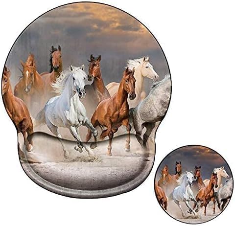 Horse Mouse Pad with Wrist Support Gel Mousepad Wrist Rest Ergonomic Animal No-Slip Mouse Mat Gaming Computer Mouse Pads Desk Accessories for Men Office Work